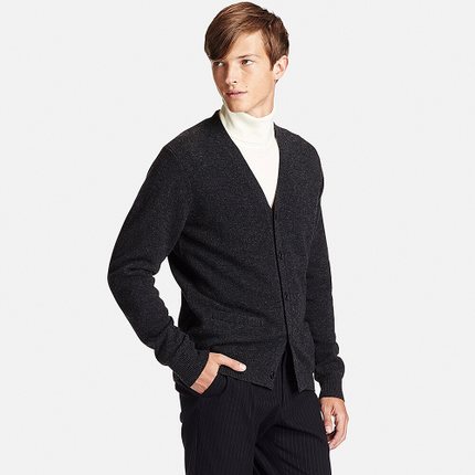 双12好价！优衣库 羊仔毛V领针织开衫(长袖) 173219