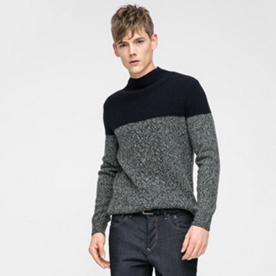 双12预告！SELECTED思莱德男士拼色立领针织衫C|416424504