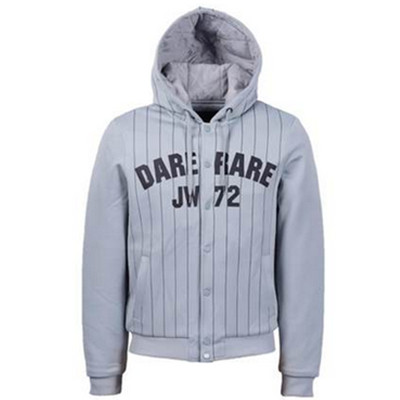 双12预告！真维斯修身条纹字母印花连帽加厚棉服外套55-121108