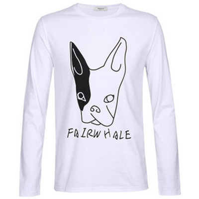 双12预告！马克华菲黑白潮款印花休闲长袖T恤716401017007