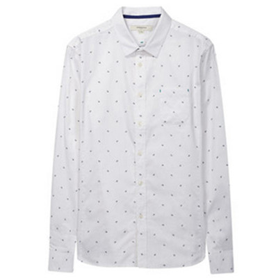 双12预告！马克华菲波点印花纯棉修身休闲男士衬衫7153307150