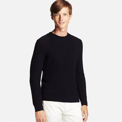 双12预告！UNIQLO优衣库华夫格圆领针织衫(长袖)173233