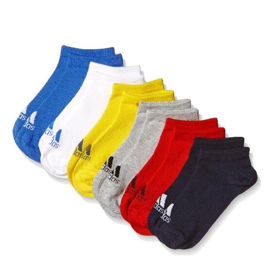 多彩设计！adidas 阿迪达斯 中性 运动袜 AY643 6双