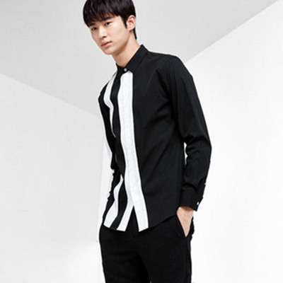 时尚拼接！GXG时尚衬衣衣服长袖修身衬衫#54103039
