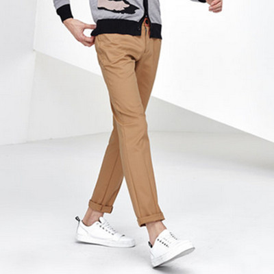 休闲百搭！GXG时尚卡其色韩版修身裤子#53102054