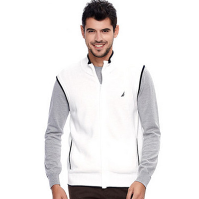 双12好价！Nautica诺帝卡男式拉链开襟毛衣背心SC51917