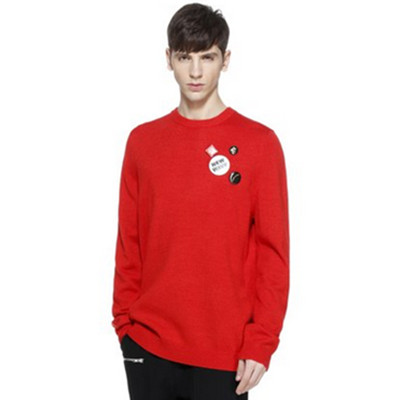 时髦造型！TRENDIANO几何徽章圆领套头长袖毛衣3HC4033840