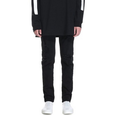 舒适自在！TRENDIANO修身弹力破洞牛仔裤长裤3HC4063930