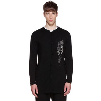 帅气减龄！TRENDIANO刺绣圆领长袖中长款开衫毛衣3HE3031200