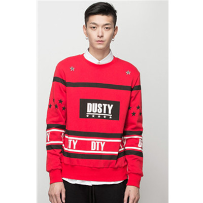 喜庆配色！DUSTY 男式五角星拼色卫衣