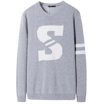 柔软舒适！森马圆领套头字母毛衣针织衫