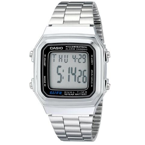 中亚海外购！CASIO 卡西欧 A-178WA-1A 经典电子钢带男表