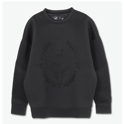 潮流时尚！LET'S TEE 力量箴言纯色百搭太空棉卫衣