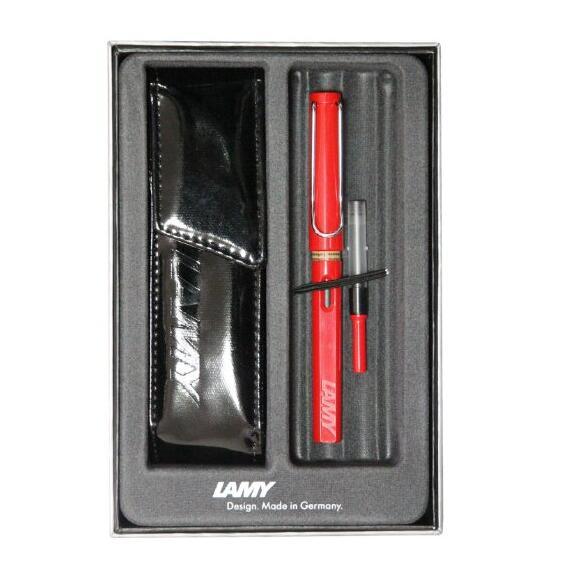 顺畅流利！LAMY 凌美 safari狩猎者黑色笔套礼盒套装 F尖