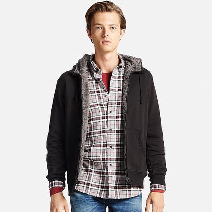 历史新低！优衣库仿羊羔绒运动拉链连帽茄克172351