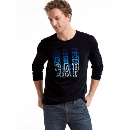 微弹柔软！Gap全棉徽标舒适圆领T恤打底衫 353887