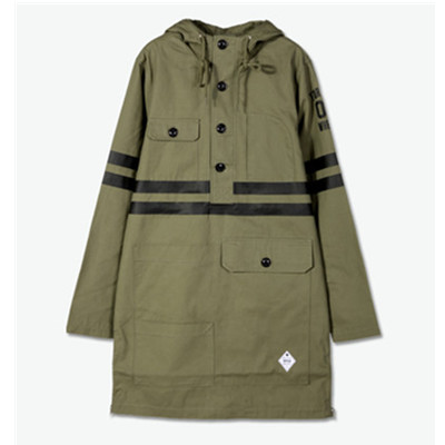防风保暖！Preppy Elite 半胸式长款连帽外套