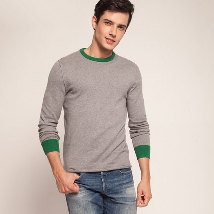 外穿内搭！ESPRIT男士时尚休闲全棉套头针织衫-125EE2I027