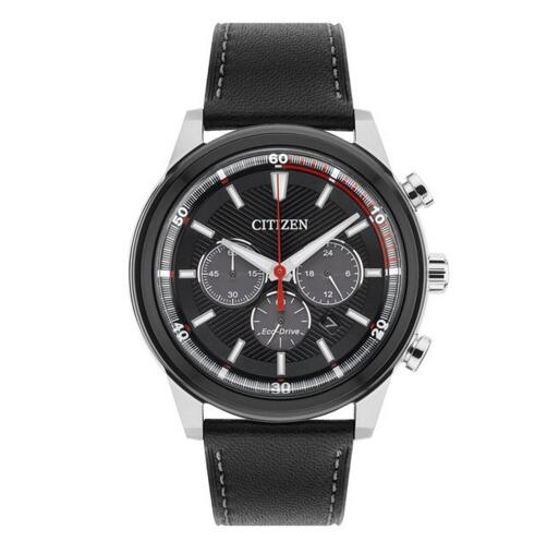 中亚海外购！Citizen 西铁城 三眼计时光动能男表