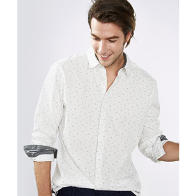 新品好价！ESPRIT男士全棉印花休闲长袖衬衫-106CC2F006