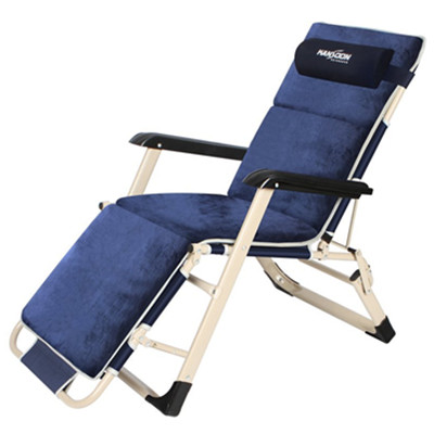 舒适简约！凯速 麂皮绒午睡躺椅 双方管折叠椅 藏蓝色