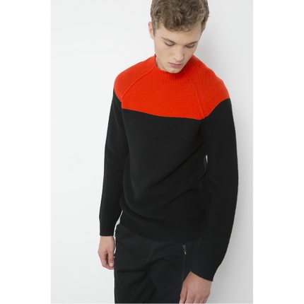 插肩套头！C＆A撞色拼接毛衣秋冬针织上衣CA200184435