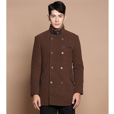 型男必备！真维斯双排扣修身商务呢子外套55-122520