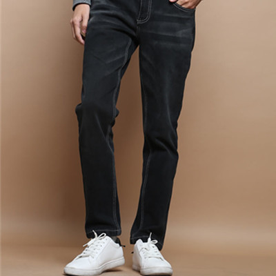 加绒加厚！真维斯男士弹力紧身加绒保暖小脚牛仔裤64-181005