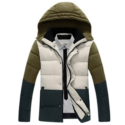潮流拼接！富贵鸟男装拼色薄款羽绒服16002FG1501
