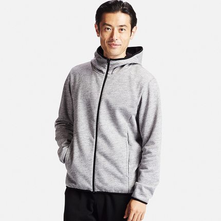 低于双11！优衣库摇粒绒运动拉链连帽开衫172350