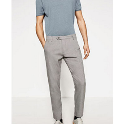 简约设计！ZARA男装混纺七分裤00706600802
