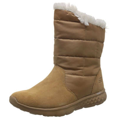 保暖有型！斯凯奇ON-THE-GO系列女时尚轻质毛里短靴6666011