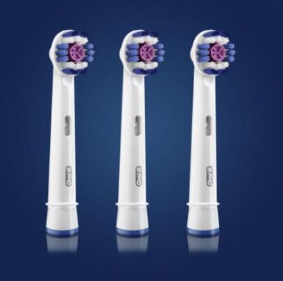 亮白抛光！欧乐B 美白型 电动牙刷头(3支装)