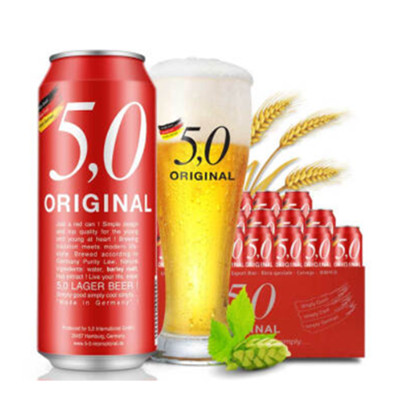 原装进口！5.0 ORIGINAL 窖藏啤酒 500ml*24听