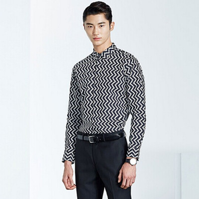 时尚条纹！GXG黑白条时尚波纹衬衫#44103052