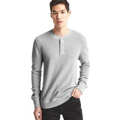 个性风格！Gap华夫格亨利领针织衫322618-1 W2