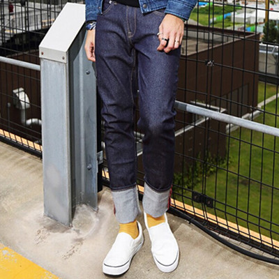 经典百搭！Lee男士百搭修身小直脚水洗牛仔裤L117091VG898