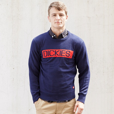 经典百搭！Dickies男式字母印花毛衣153M30EC28