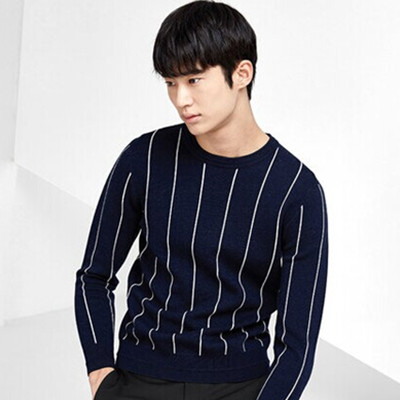 休闲百搭！GXG修身针织衫长袖圆领毛衫#64820004