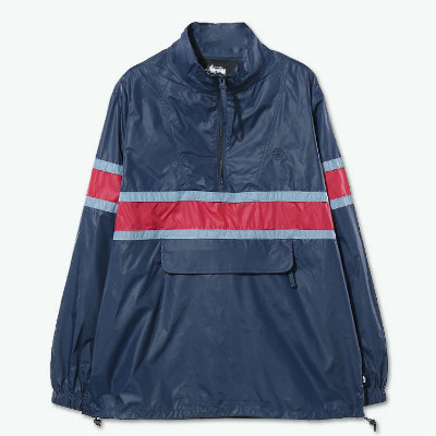 帅气逼人！Stussy 条纹拼色冲锋衣