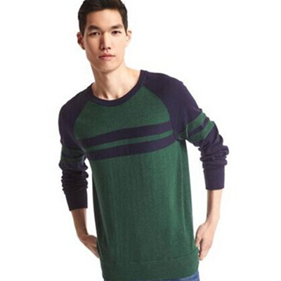 双色可选！Gap纯棉棒球风拼色条纹针织衫322499