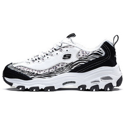 黑白豹纹！斯凯奇D'lites黑白豹纹情侣厚底休闲鞋99999833