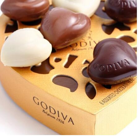 比利时进口！歌帝梵 金装精选巧克力心型礼盒6颗装