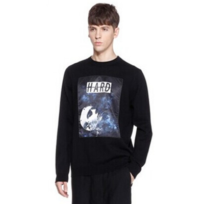 年轻活力！TRENDIANO休闲字母拼接圆领套头衫毛衣3HC303698P