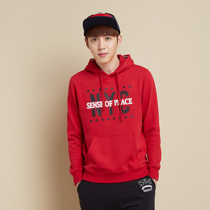 多色可选！森马连帽卫衣套头印花韩版潮流