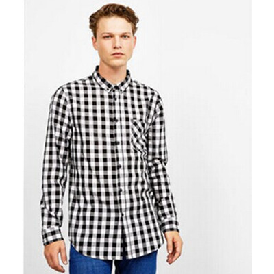 秋冬折扣！Bershka男士口袋格纹衬衫05896454