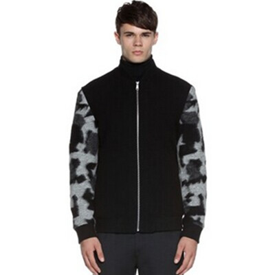 迷彩印花！TRENDIANO立领迷彩棒球服羊毛呢外套3154344240