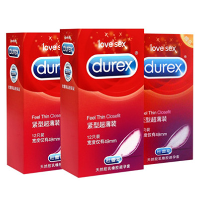 超薄设计！Durex杜蕾斯避孕套紧型超薄12只*2+紧型超薄4只