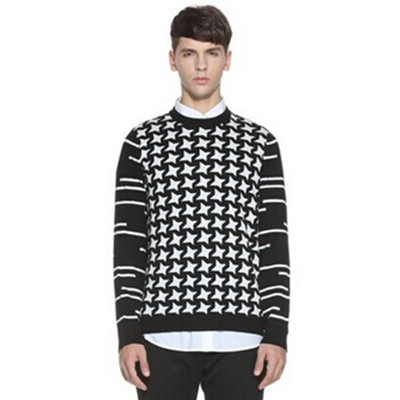 值得入手！TRENDIANO条纹星星圆领套头长袖针织衫3153032260