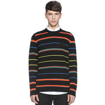 经典易搭！TRENDIANO拼色条纹套头圆领长袖针织衫3153033540
